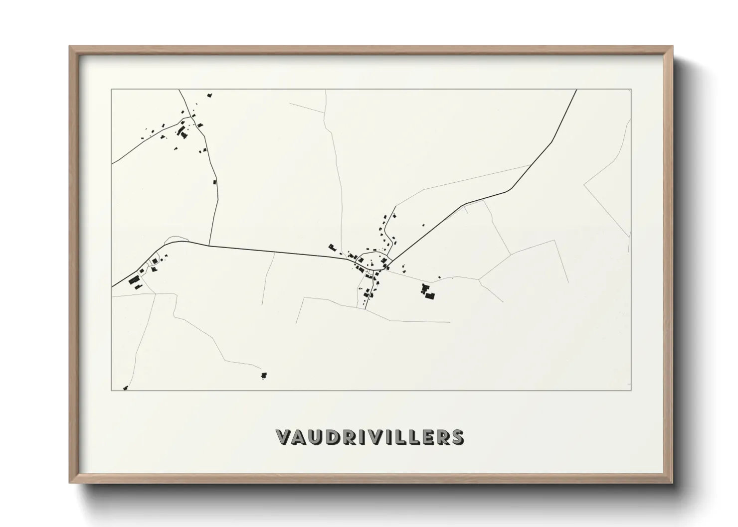 Une affiche de carte sur Vaudrivillers