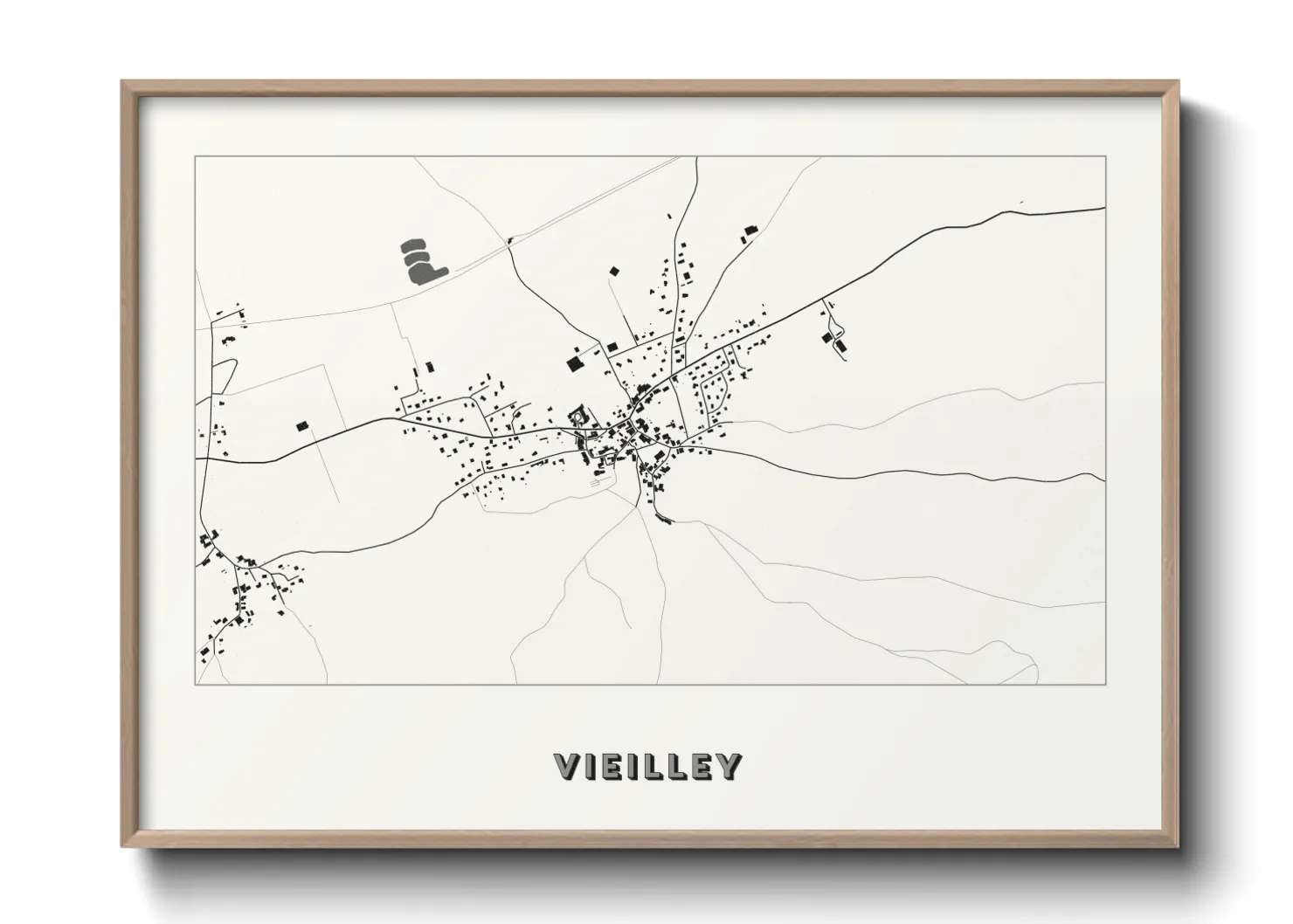 Une affiche de carte sur Vieilley