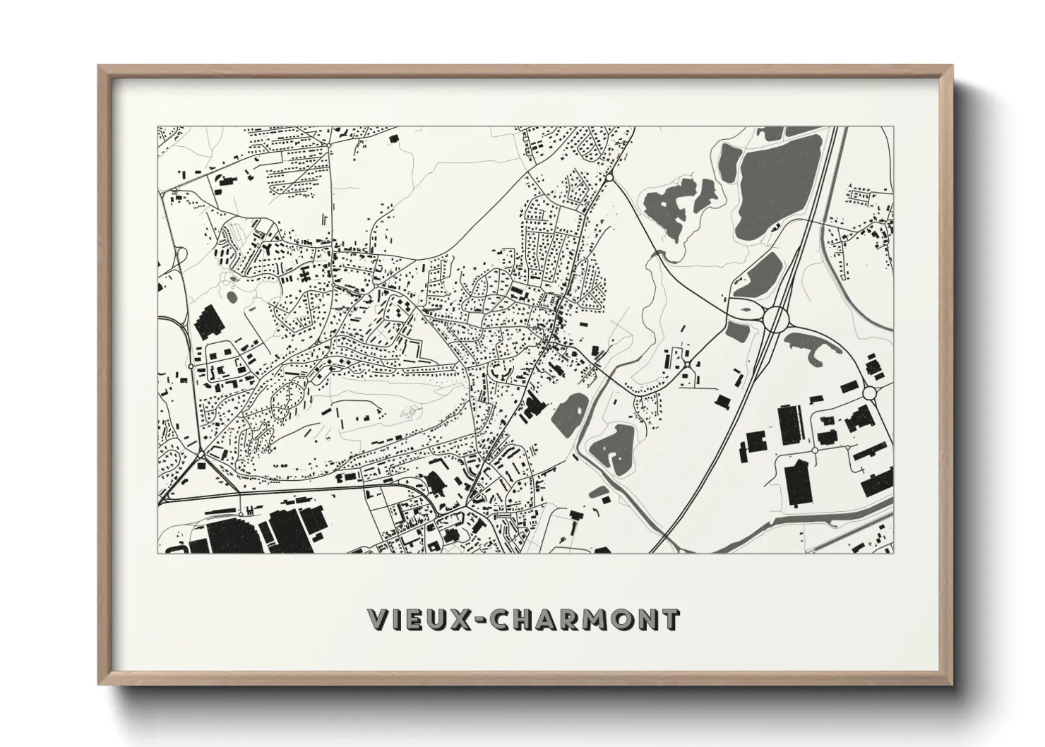 Une affiche de carte sur Vieux-Charmont