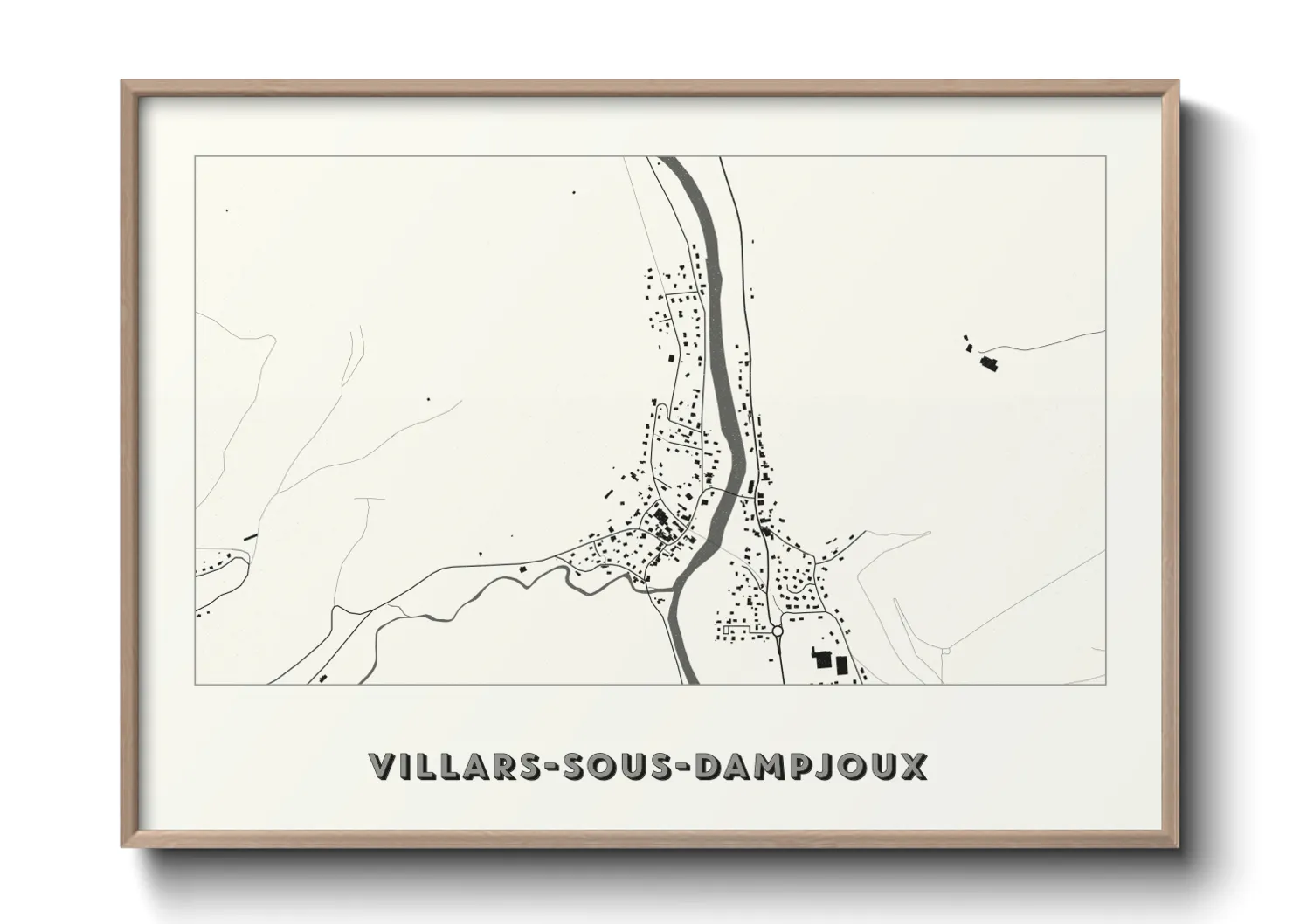 Une affiche de carte sur Villars-sous-Dampjoux