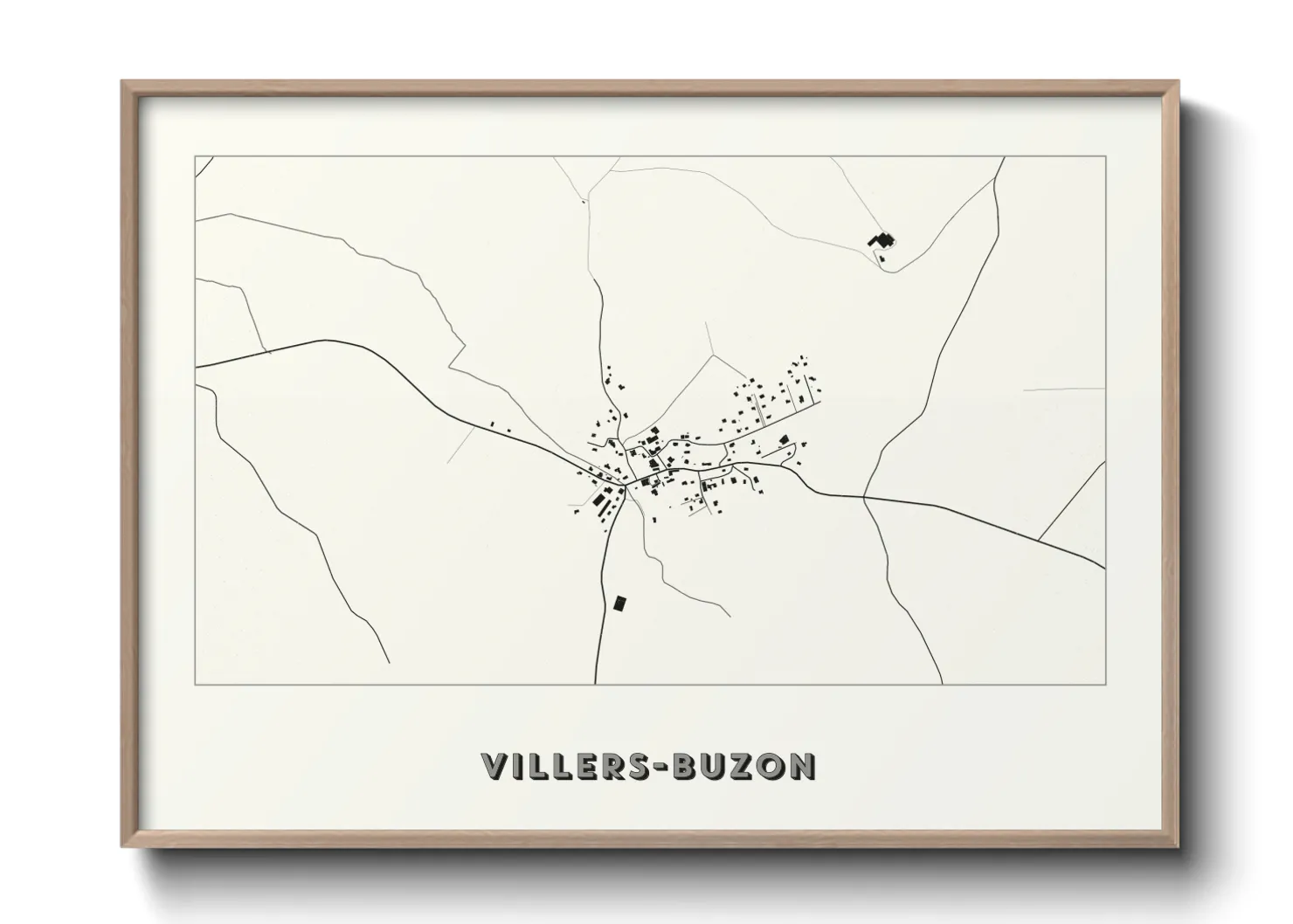 Une affiche de carte sur Villers-Buzon