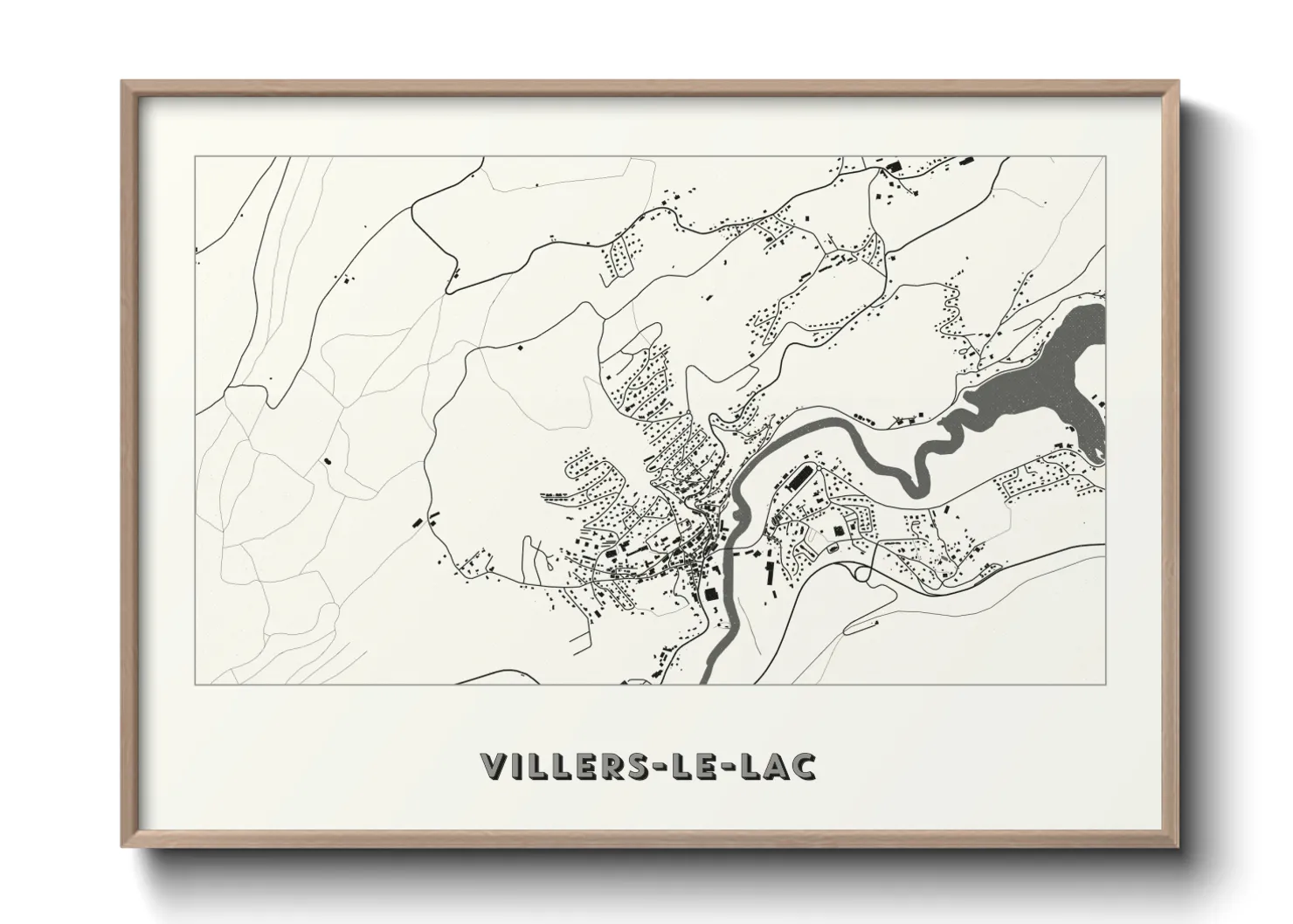 Une affiche de carte sur Villers-le-Lac