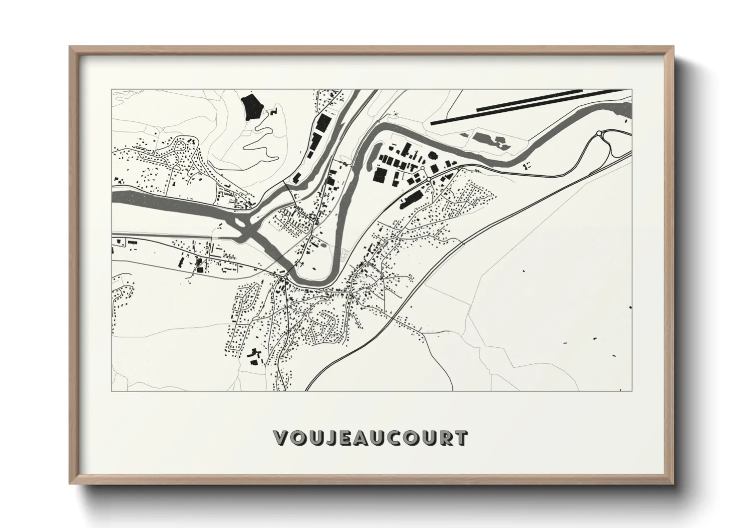 Une affiche de carte sur Voujeaucourt