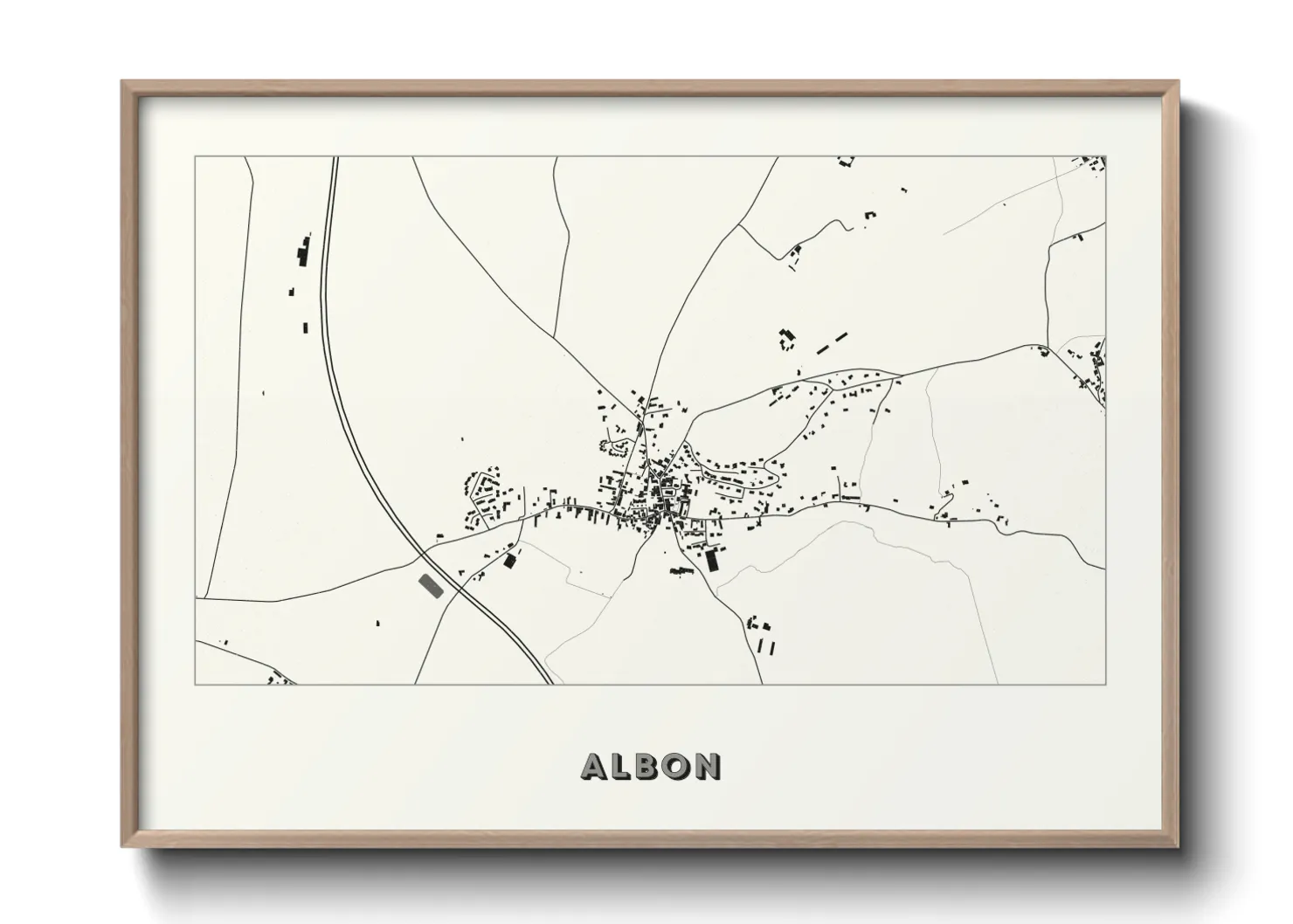 Une affiche de carte sur Albon