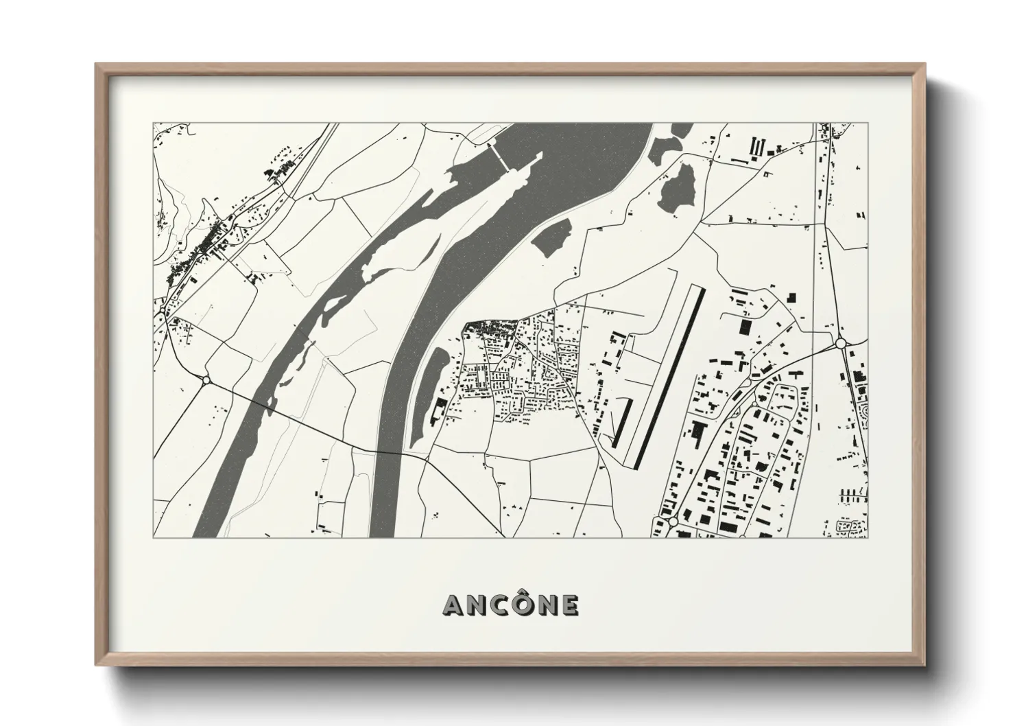 Une affiche de carte sur Ancône