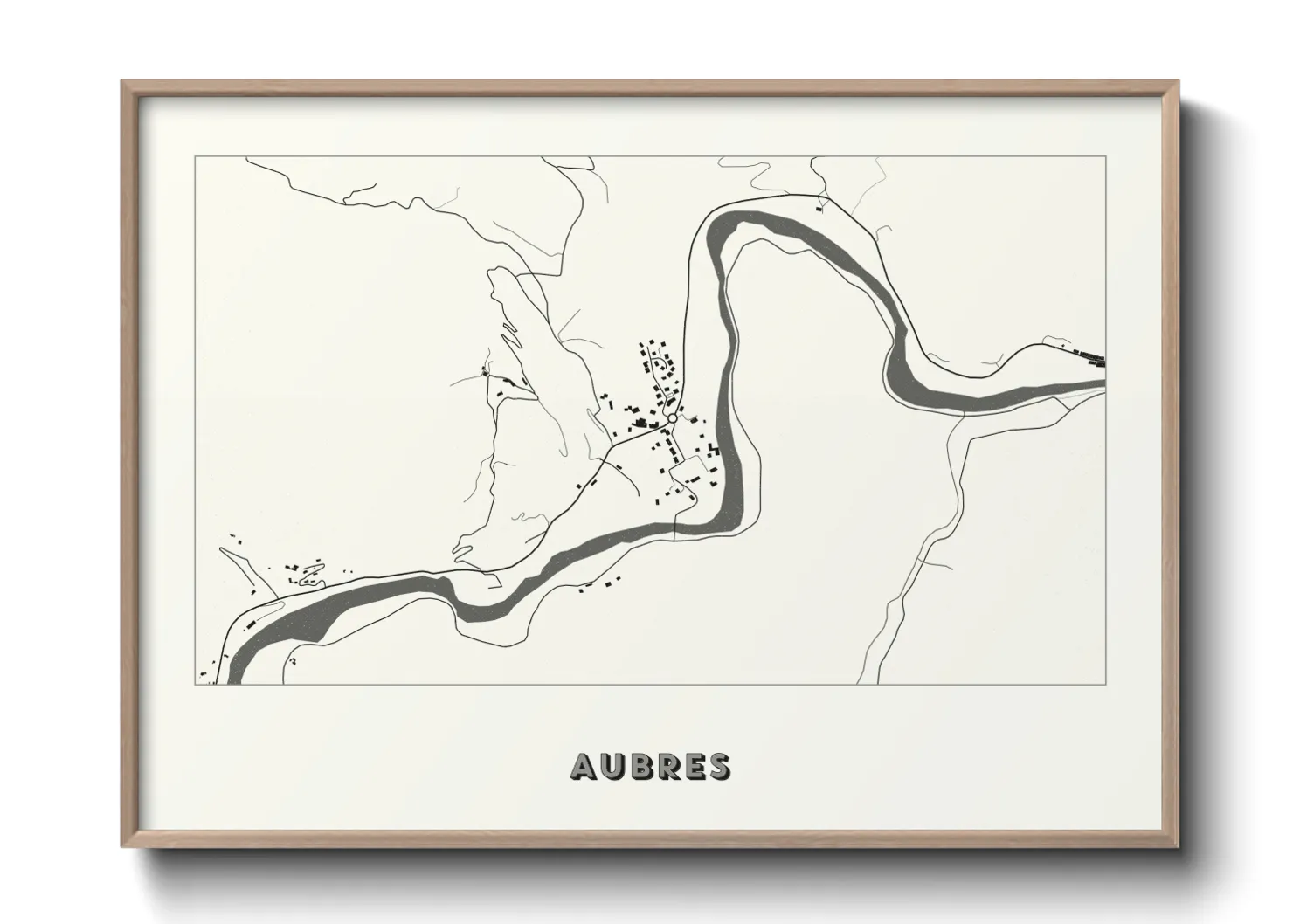 Une affiche de carte sur Aubres