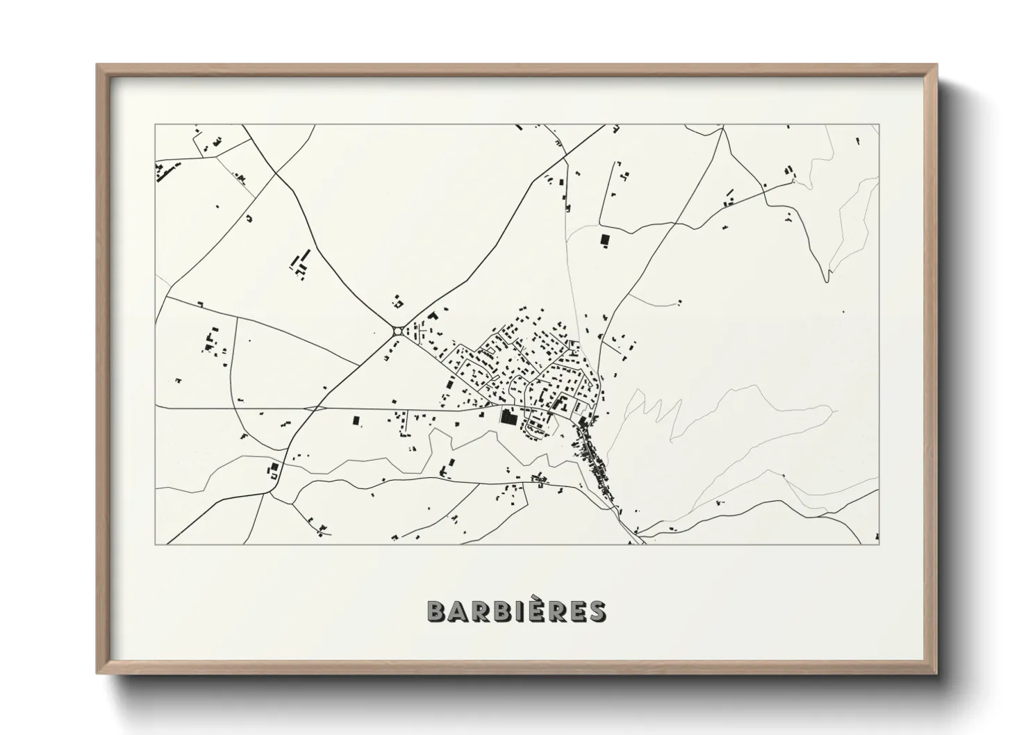 Une affiche de carte sur Barbières