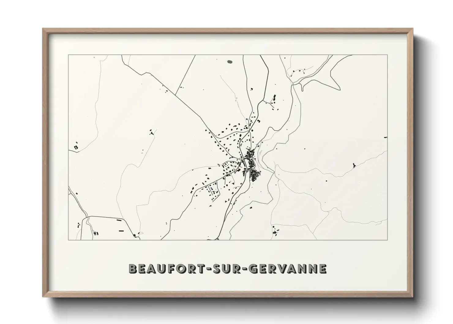 Une affiche de carte sur Beaufort-sur-Gervanne