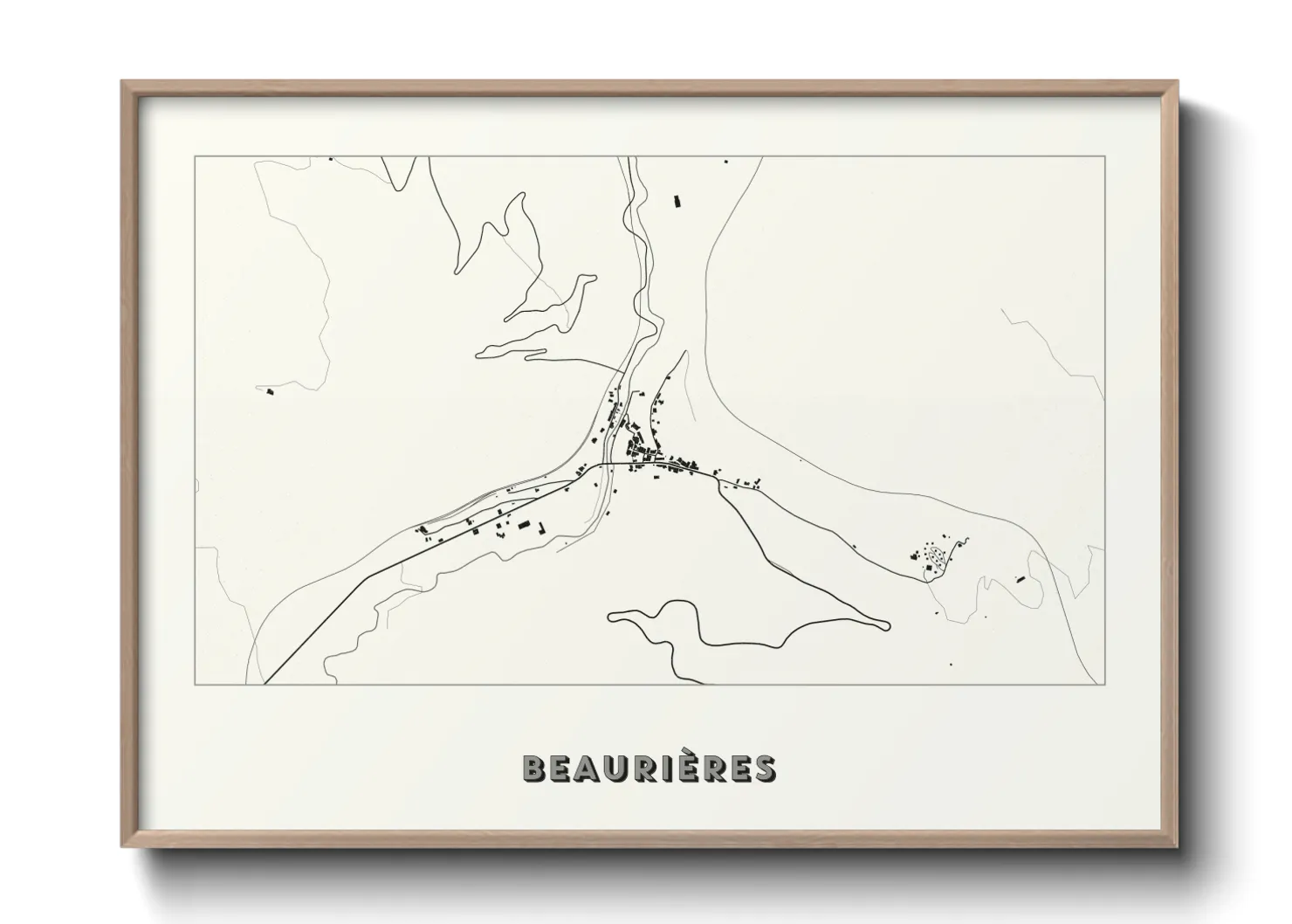 Une affiche de carte sur Beaurières