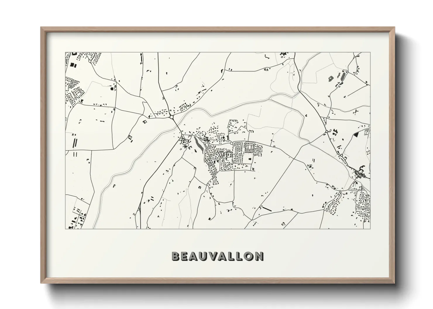 Une affiche de carte sur Beauvallon