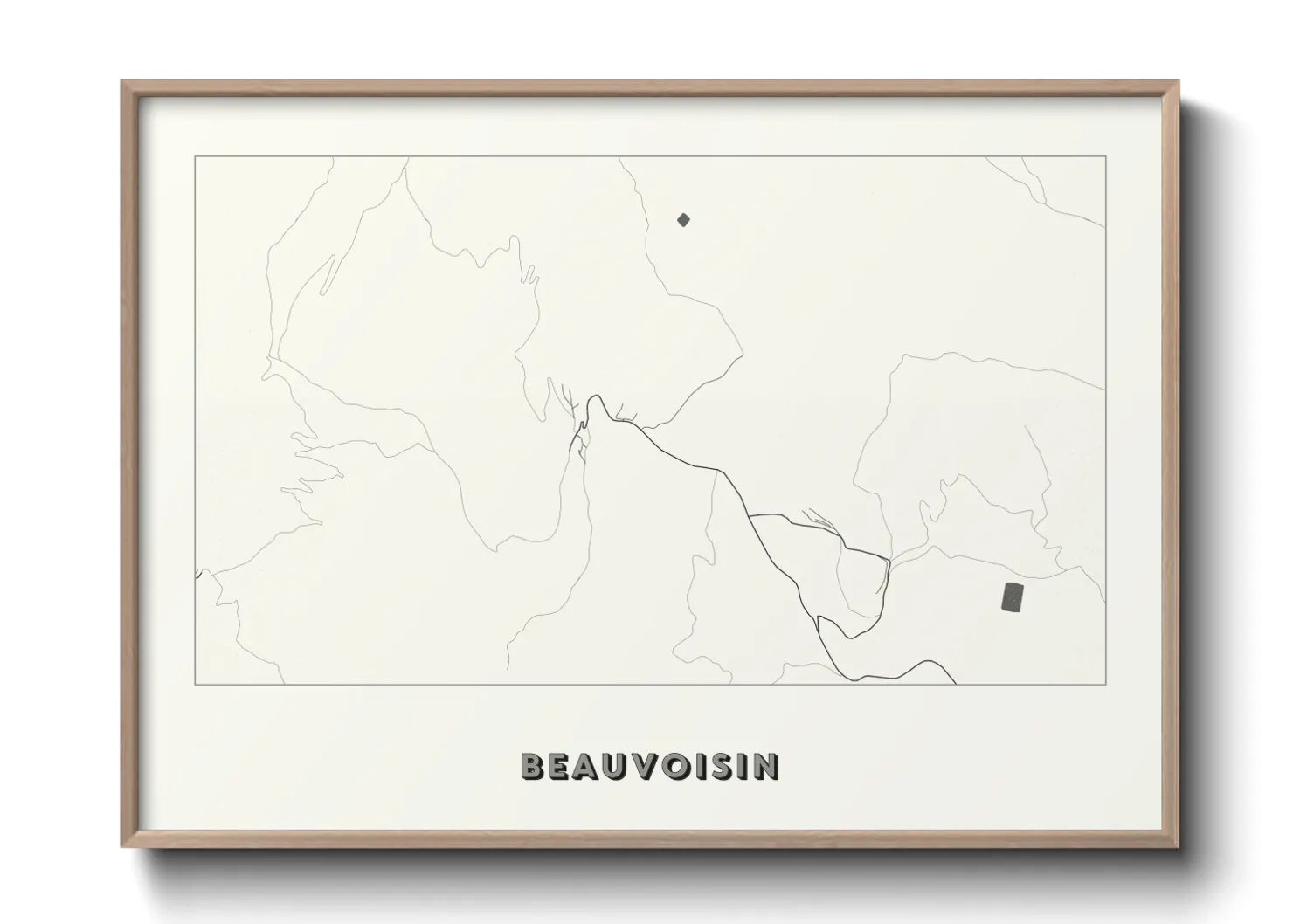 Une affiche de carte sur Beauvoisin