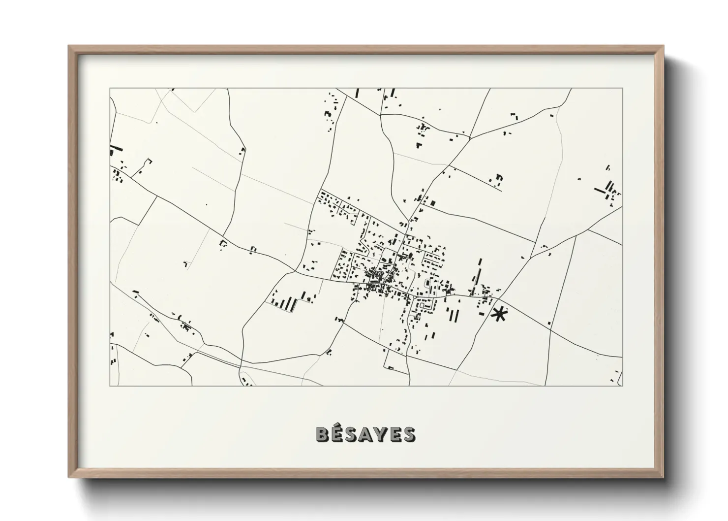 Une affiche de carte sur Bésayes