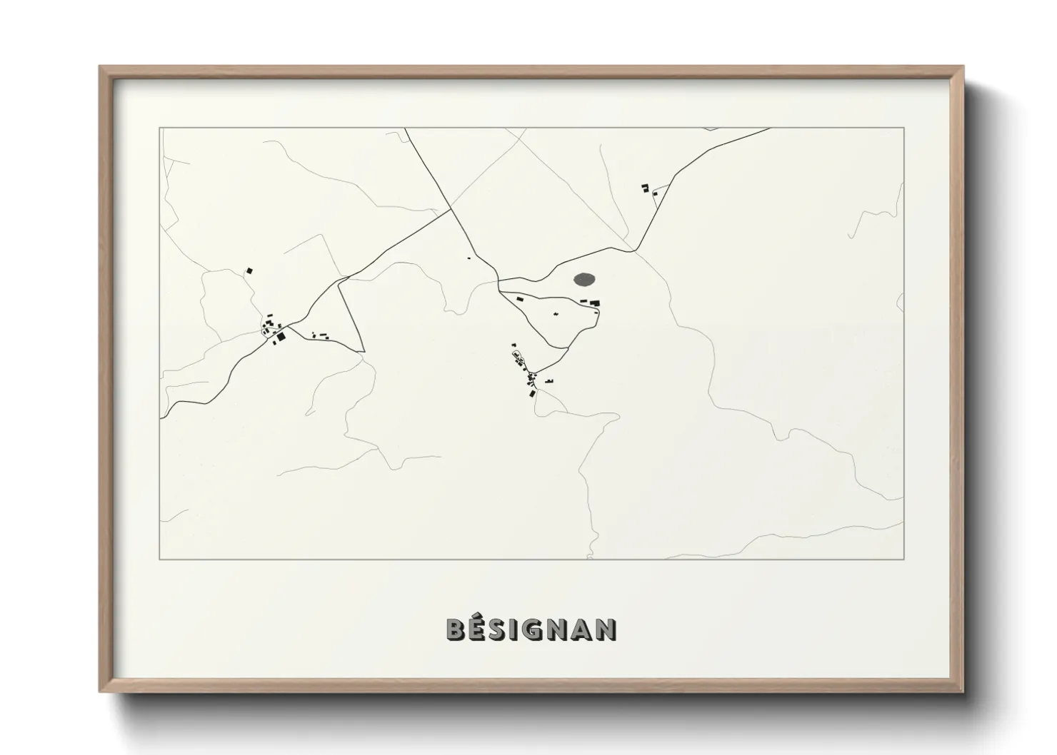 Une affiche de carte sur Bésignan