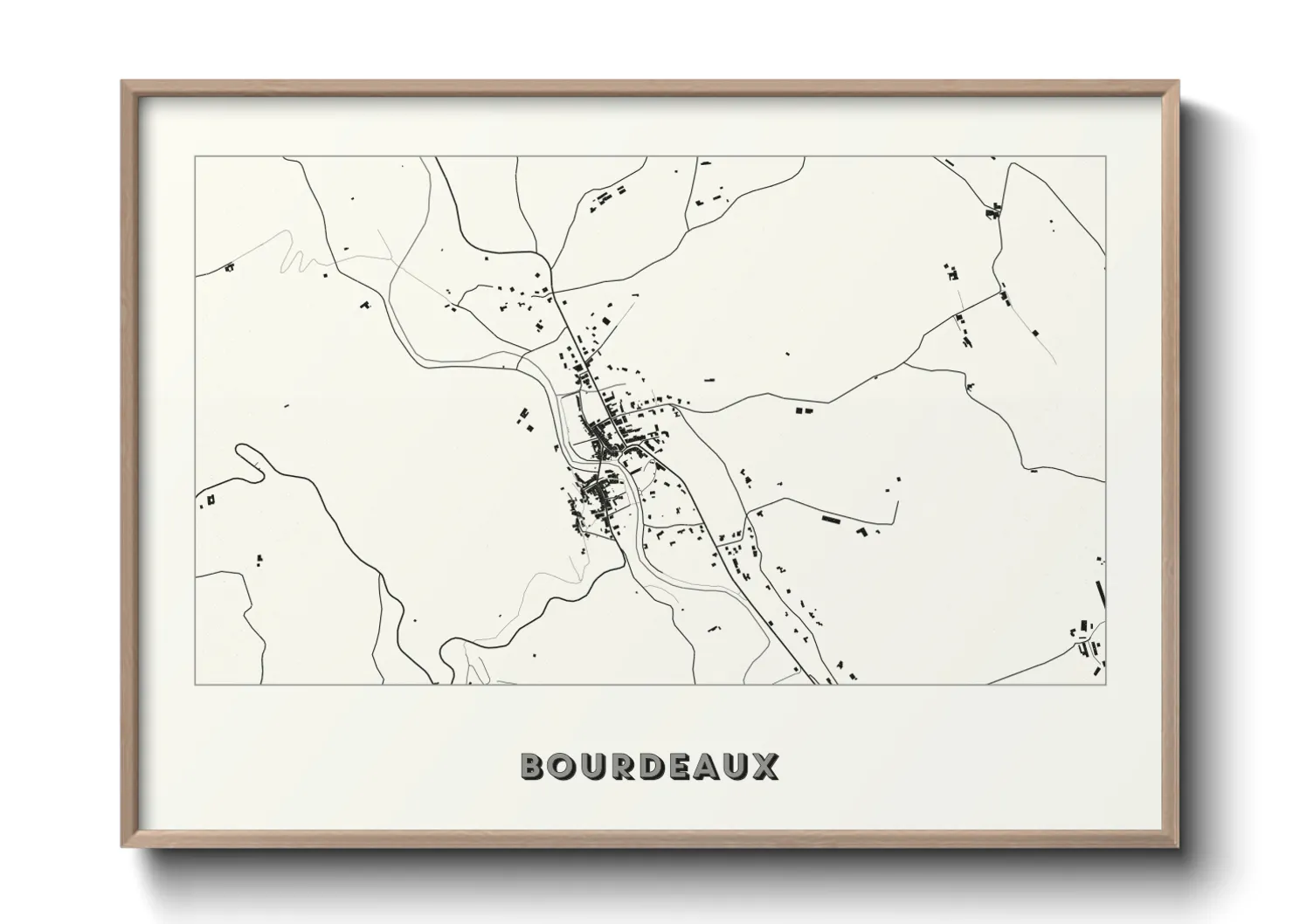 Une affiche de carte sur Bourdeaux