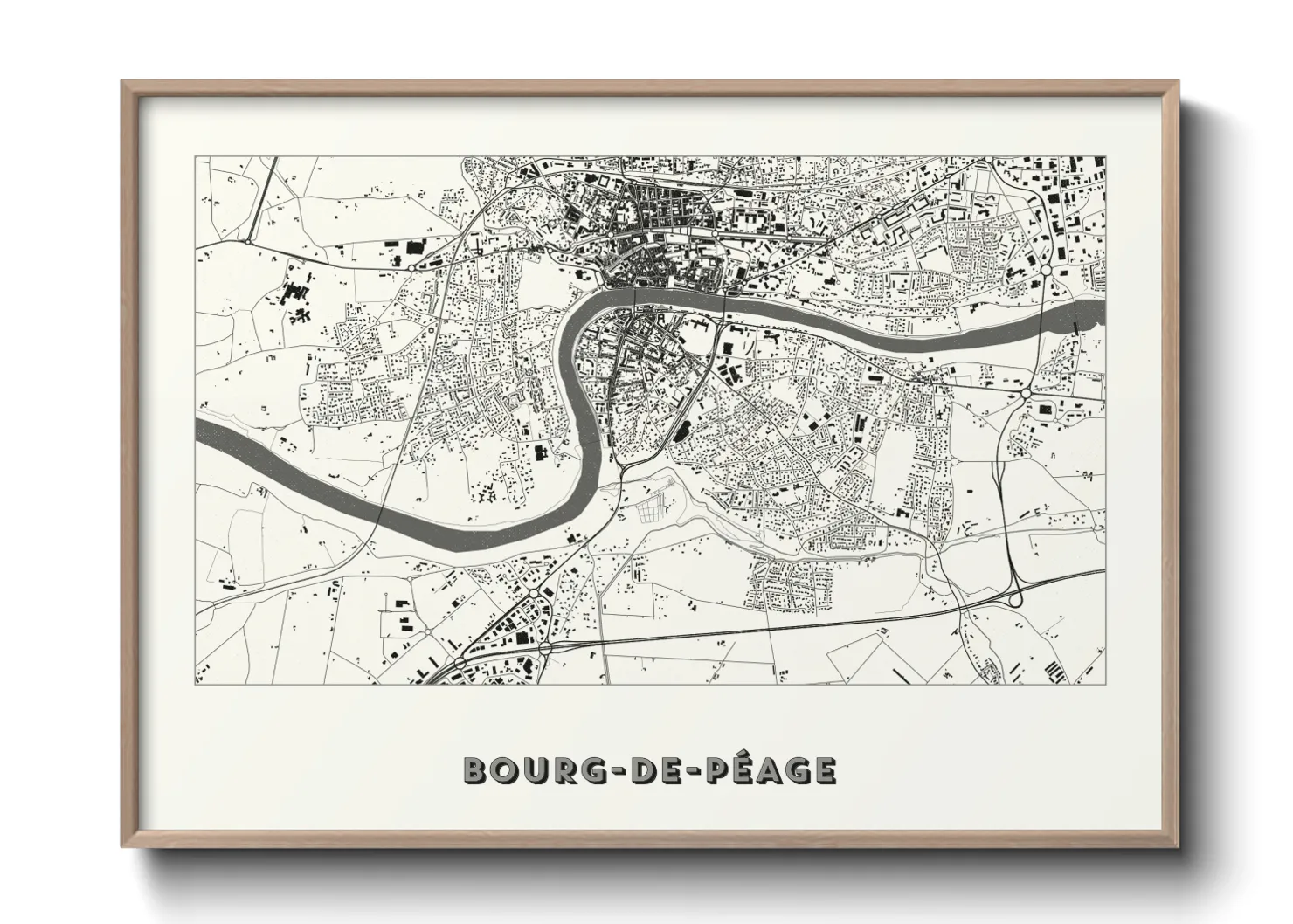 Une affiche de carte sur Bourg-de-Péage