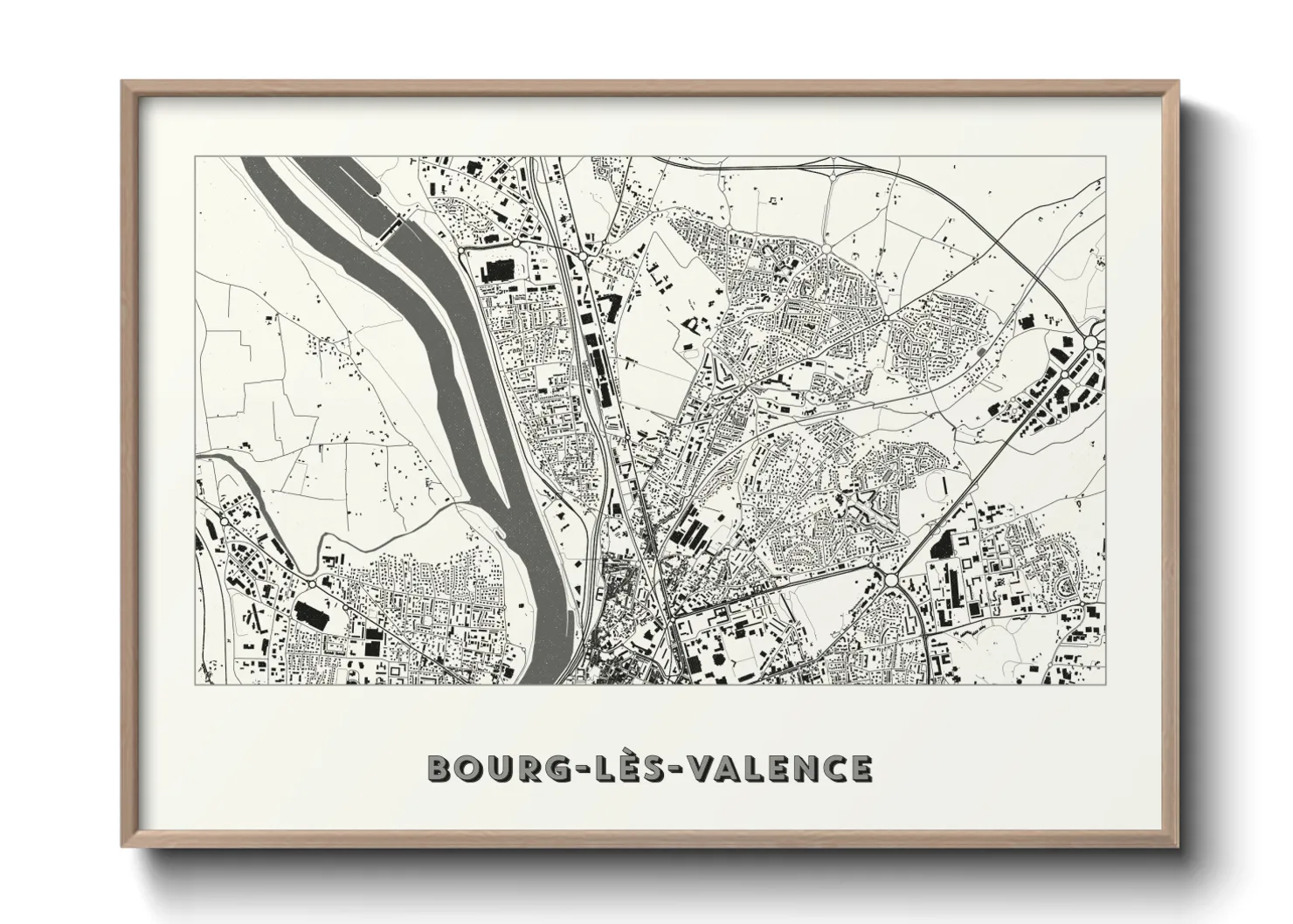 Une affiche de carte sur Bourg-lès-Valence