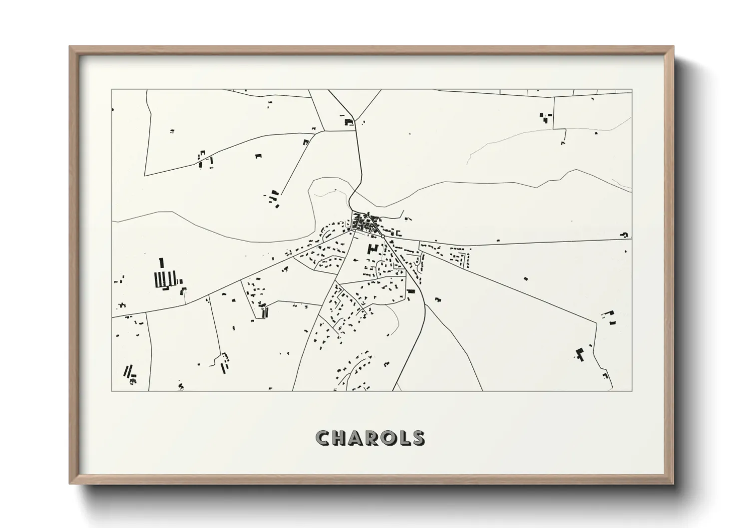 Une affiche de carte sur Charols