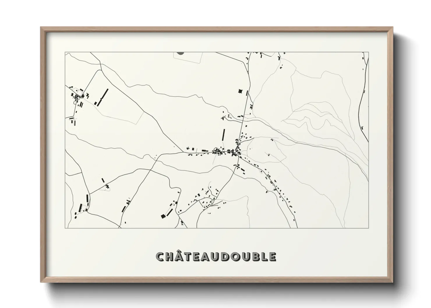 Une affiche de carte sur Châteaudouble
