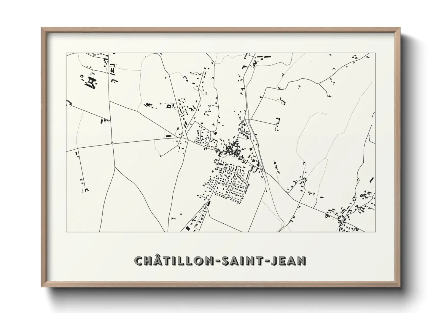 Une affiche de carte sur Châtillon-Saint-Jean