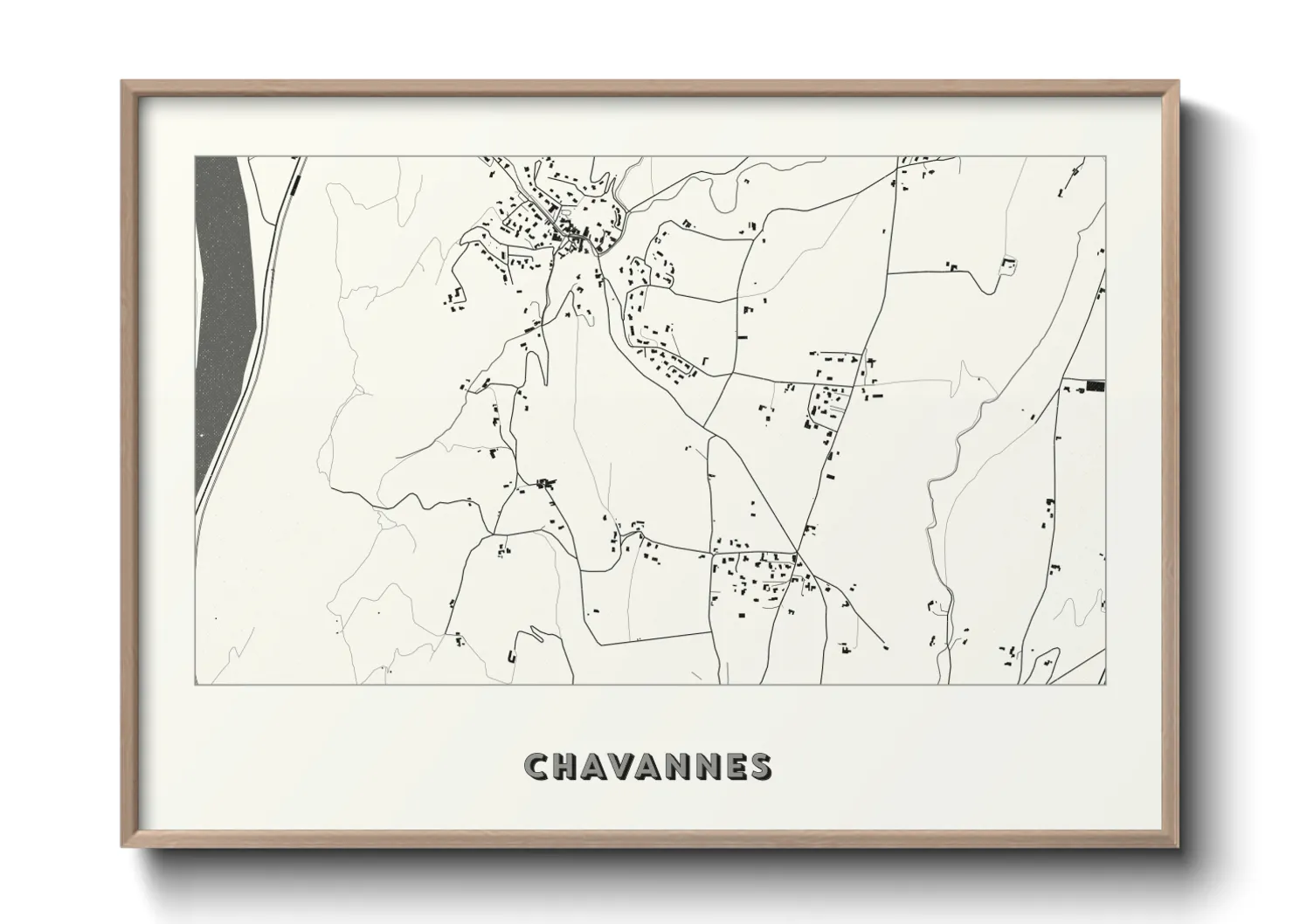 Une affiche de carte sur Chavannes