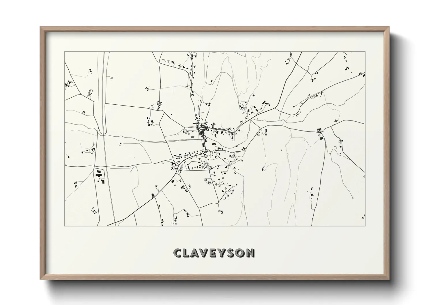 Une affiche de carte sur Claveyson