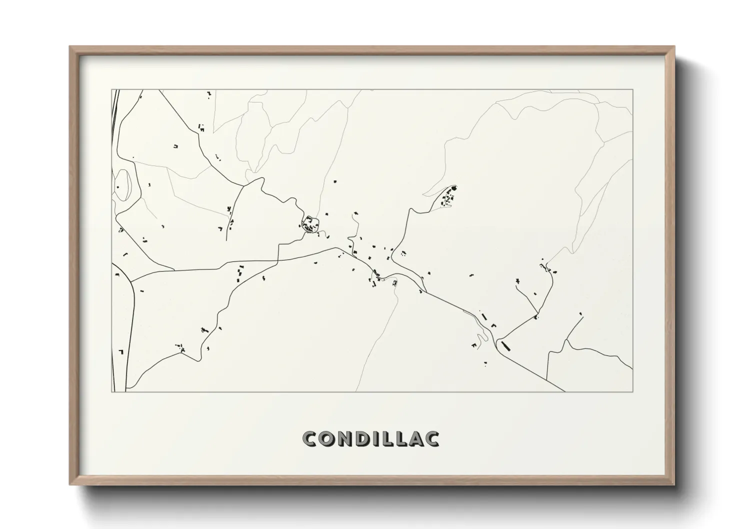 Une affiche de carte sur Condillac