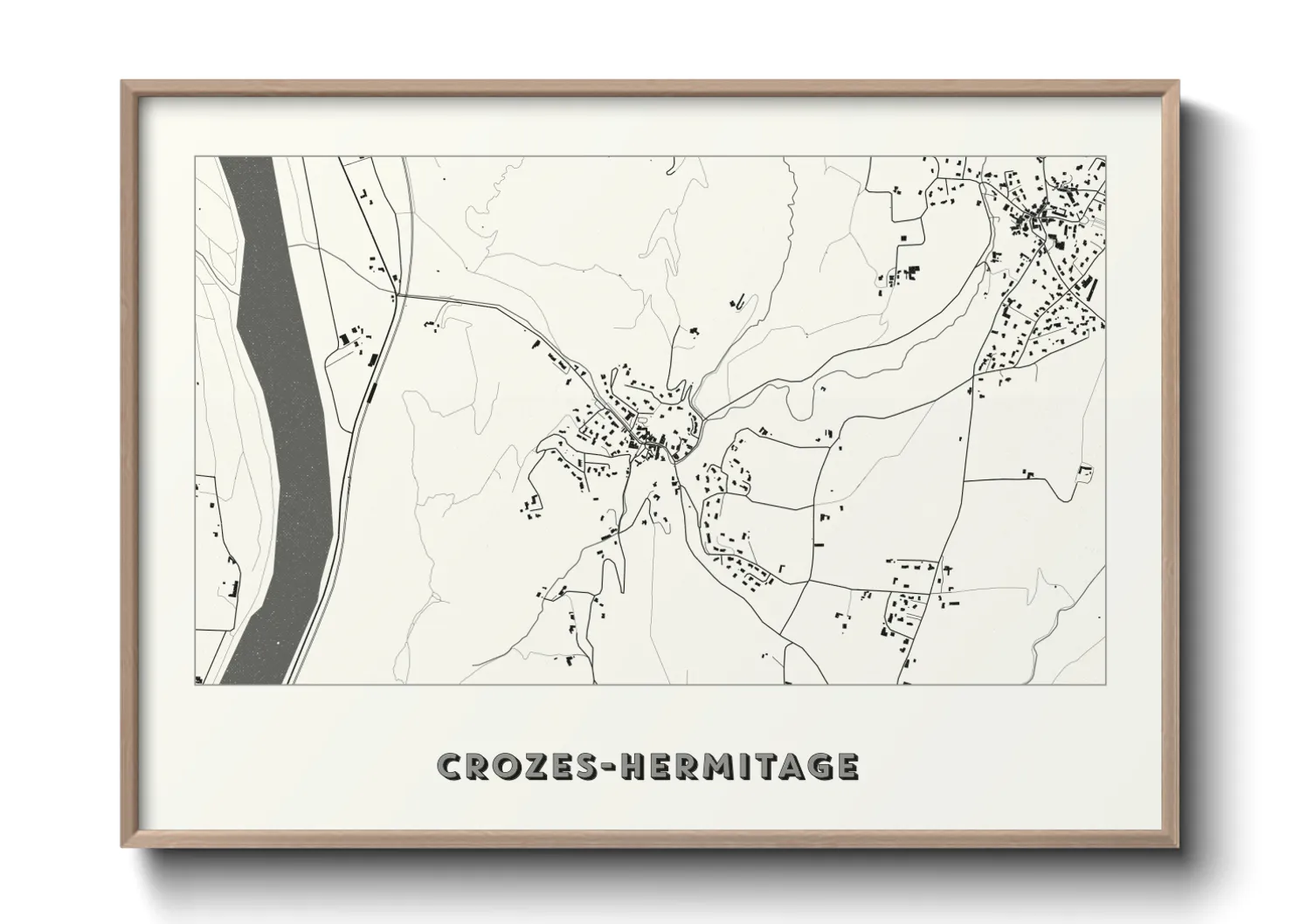 Une affiche de carte sur Crozes-Hermitage