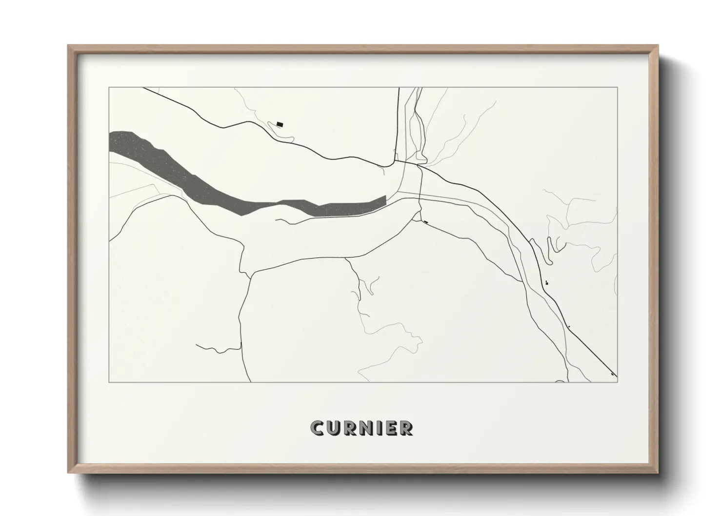 Une affiche de carte sur Curnier