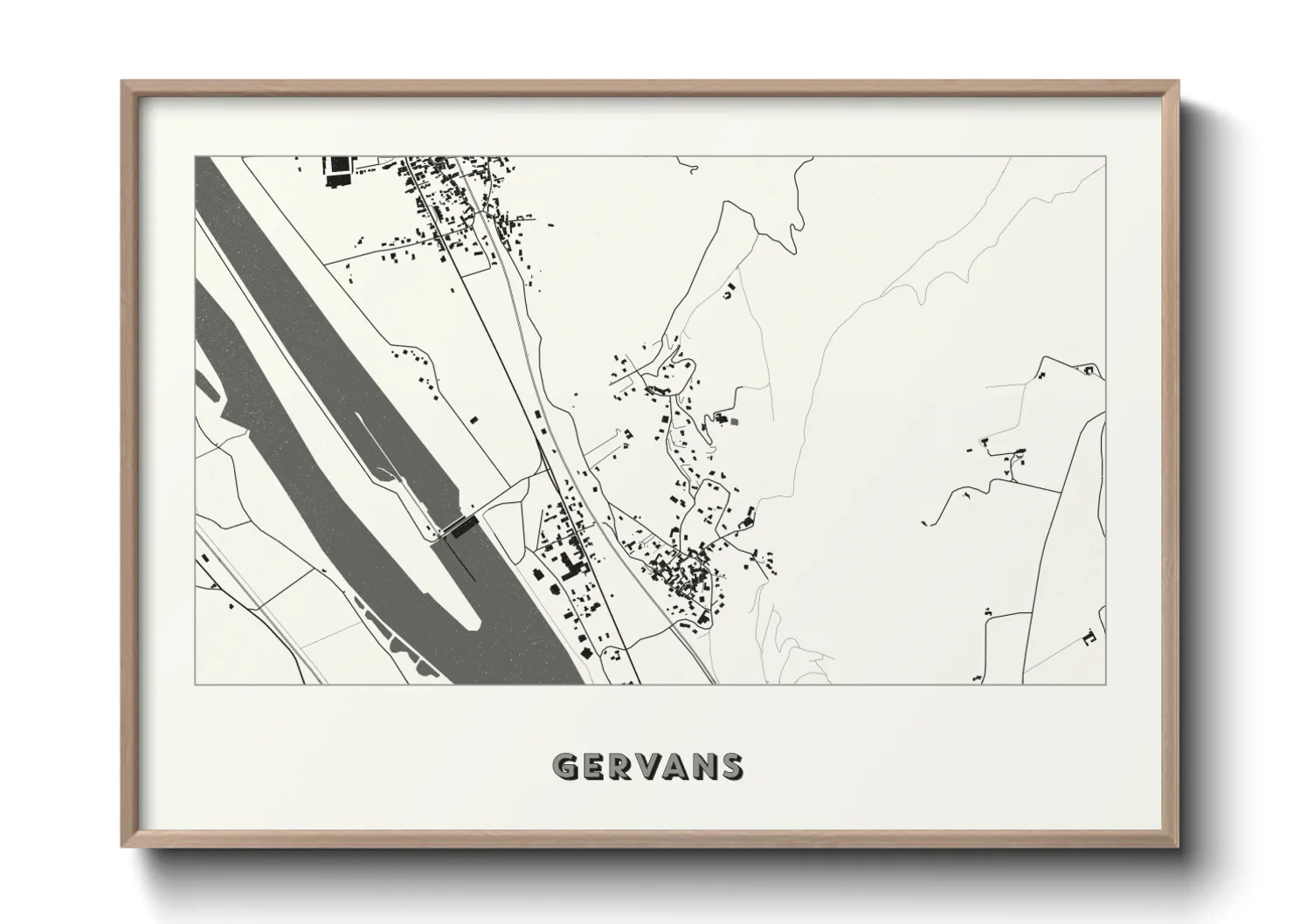 Une affiche de carte sur Gervans