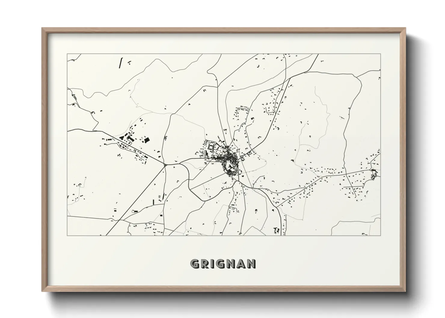 Une affiche de carte sur Grignan