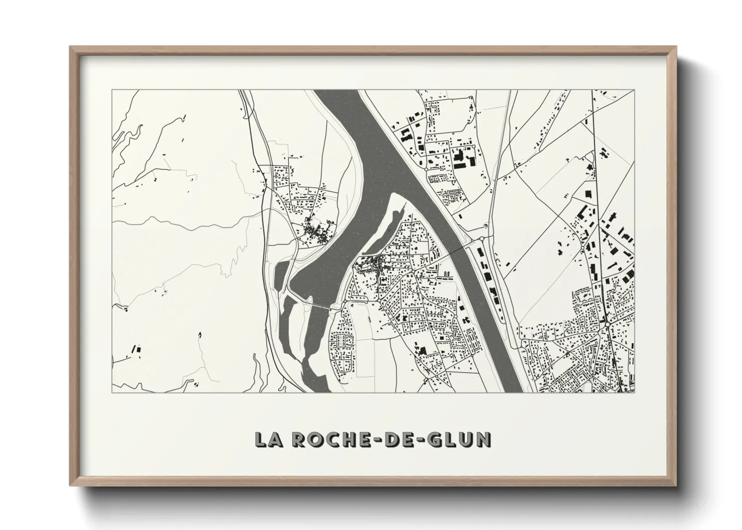 Une affiche de carte sur La Roche-de-Glun