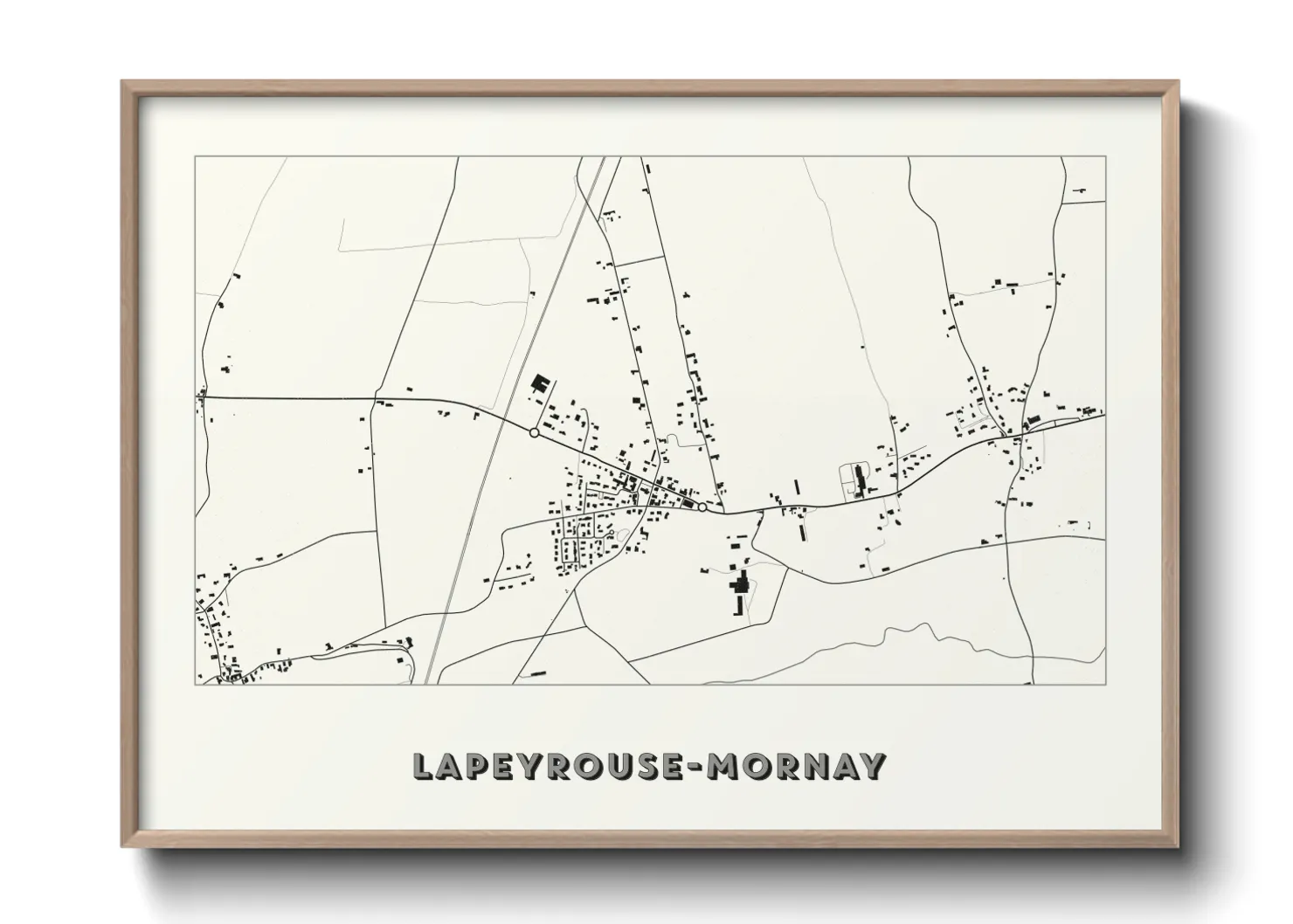 Une affiche de carte sur Lapeyrouse-Mornay