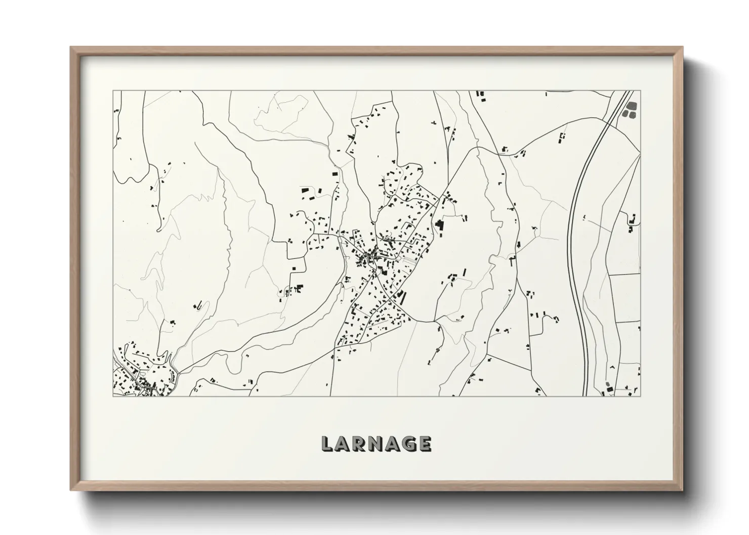 Une affiche de carte sur Larnage