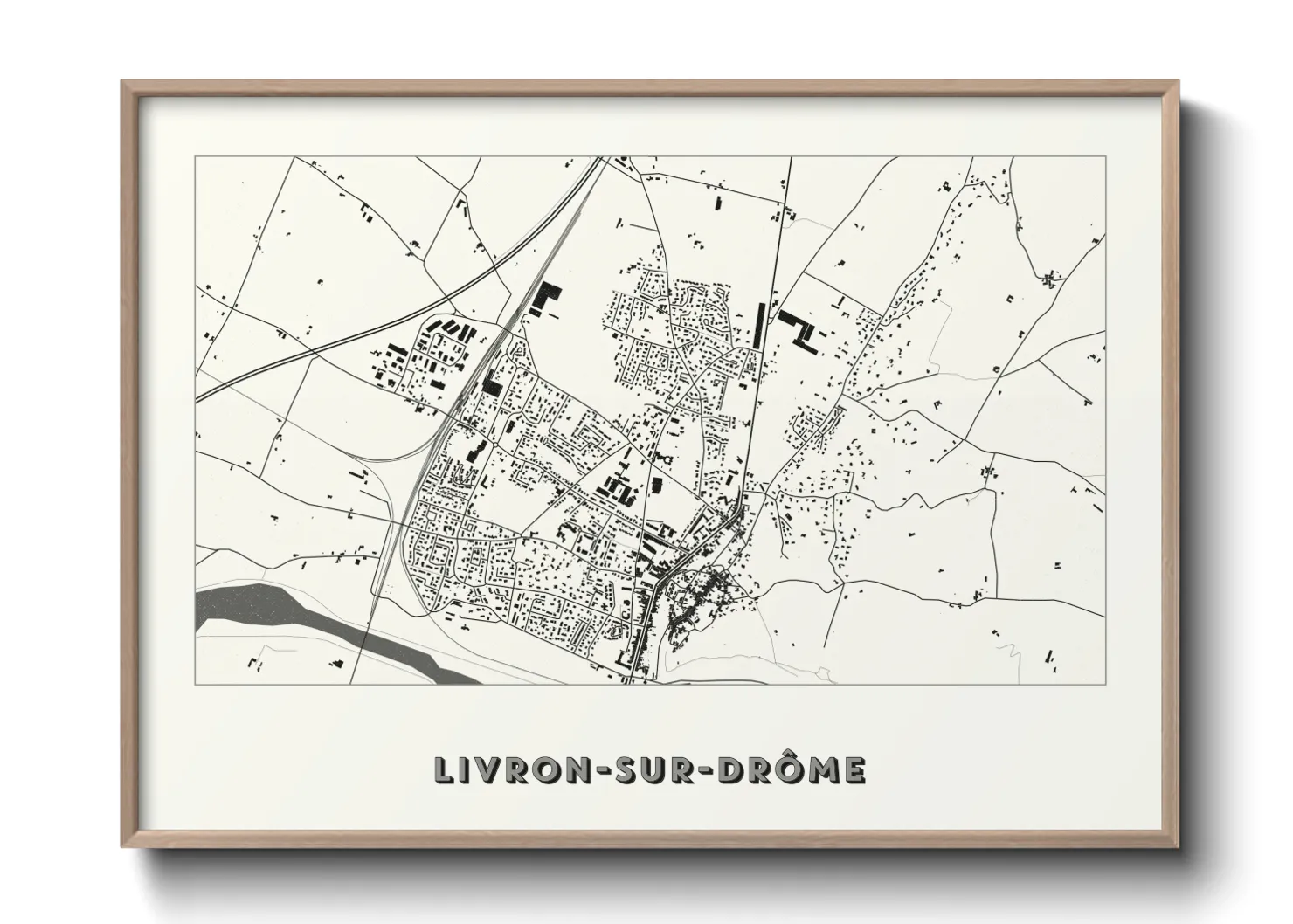 Une affiche de carte sur Livron-sur-Drôme