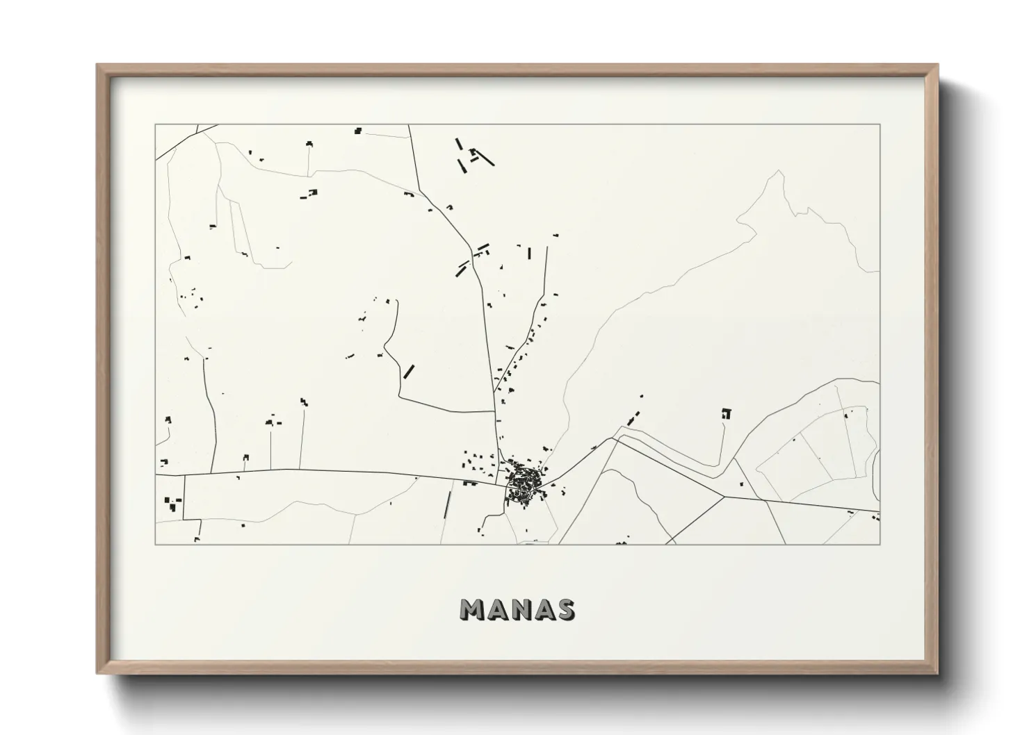 Une affiche de carte sur Manas