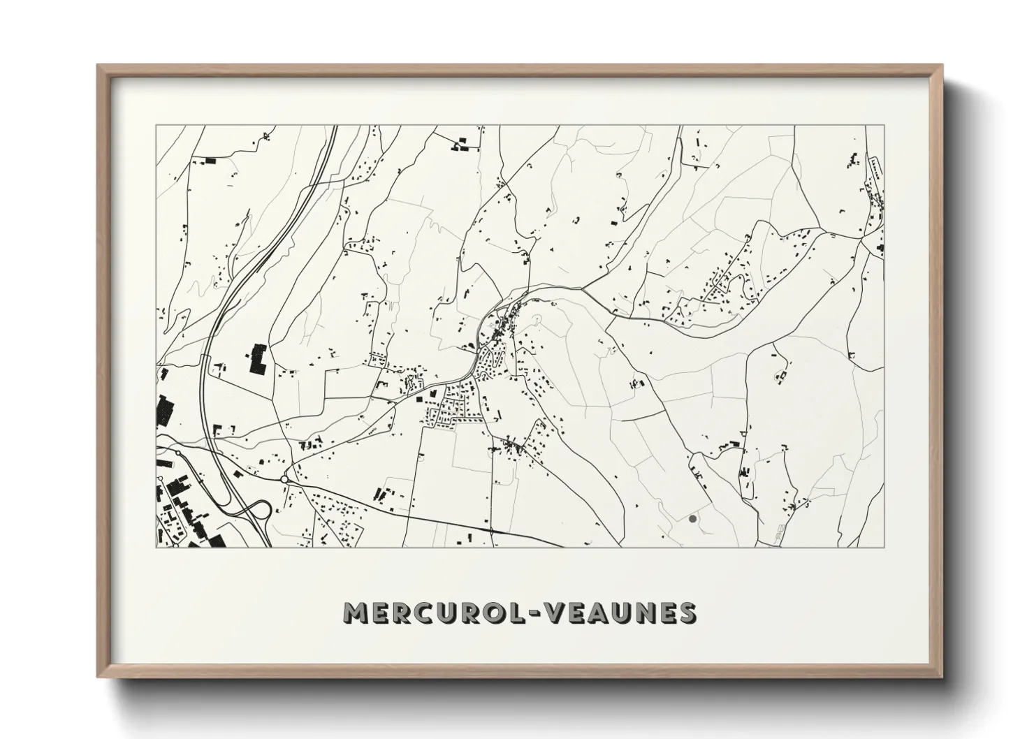 Une affiche de carte sur Mercurol-Veaunes