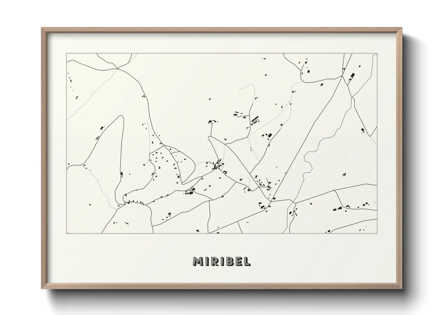 Une affiche de carte sur Miribel