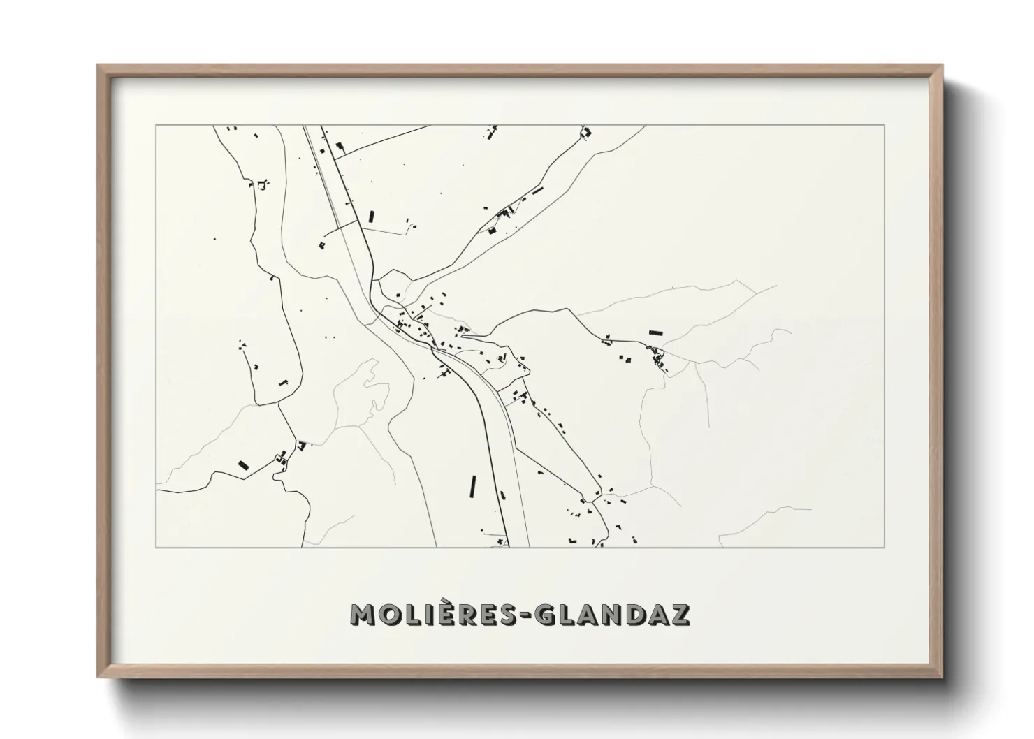 Une affiche de carte sur Molières-Glandaz