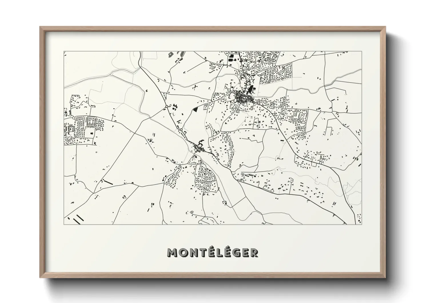 Une affiche de carte sur Montéléger