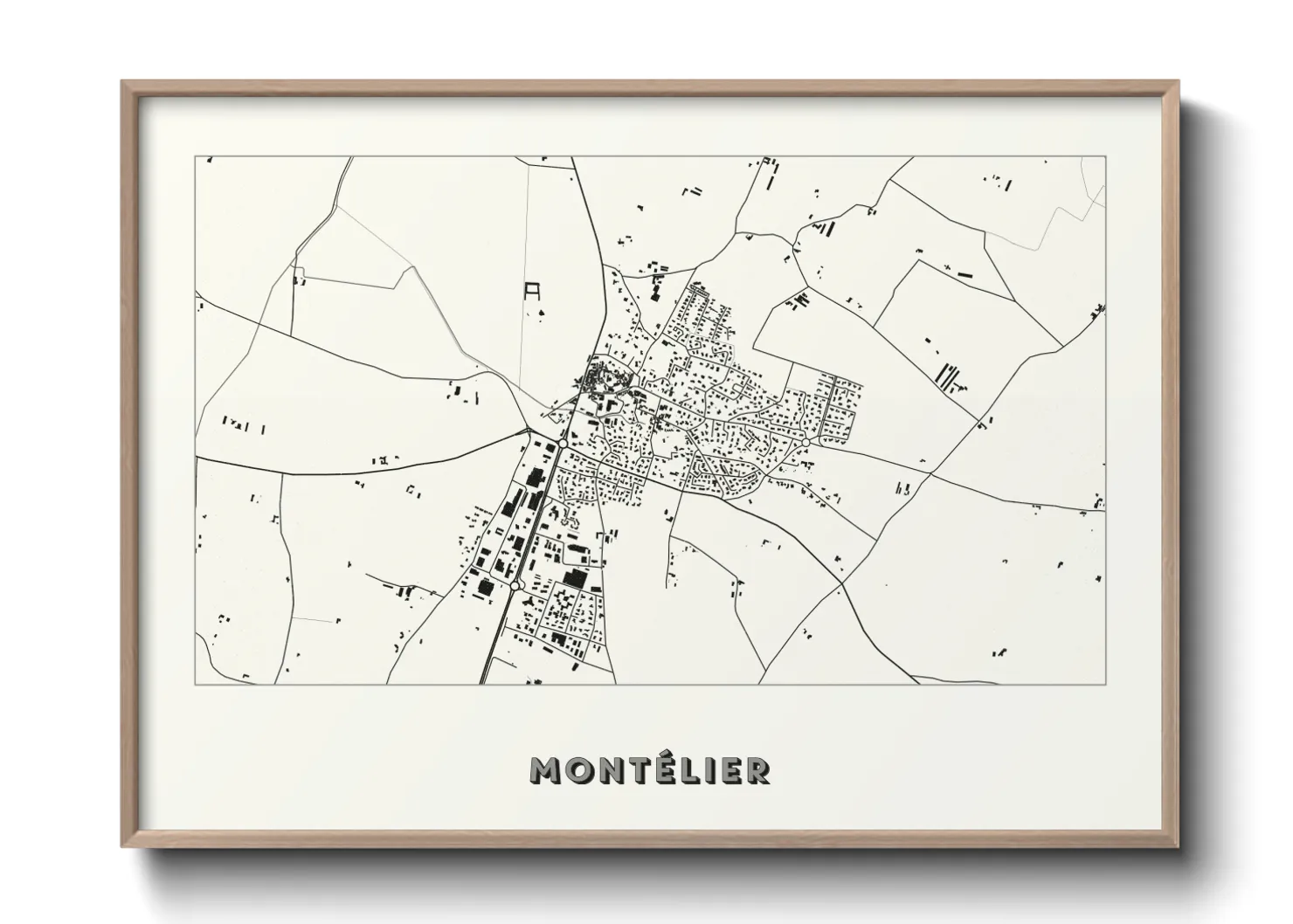 Une affiche de carte sur Montélier