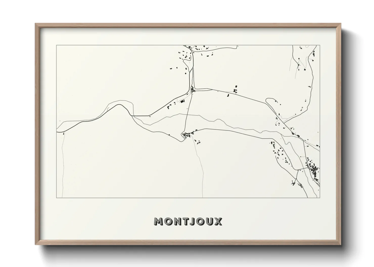 Une affiche de carte sur Montjoux