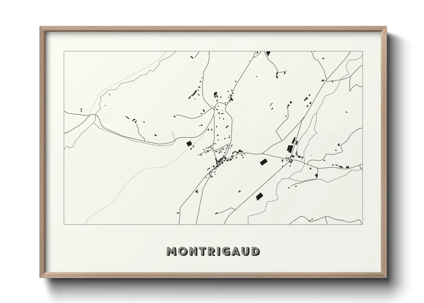 Une affiche de carte sur Montrigaud