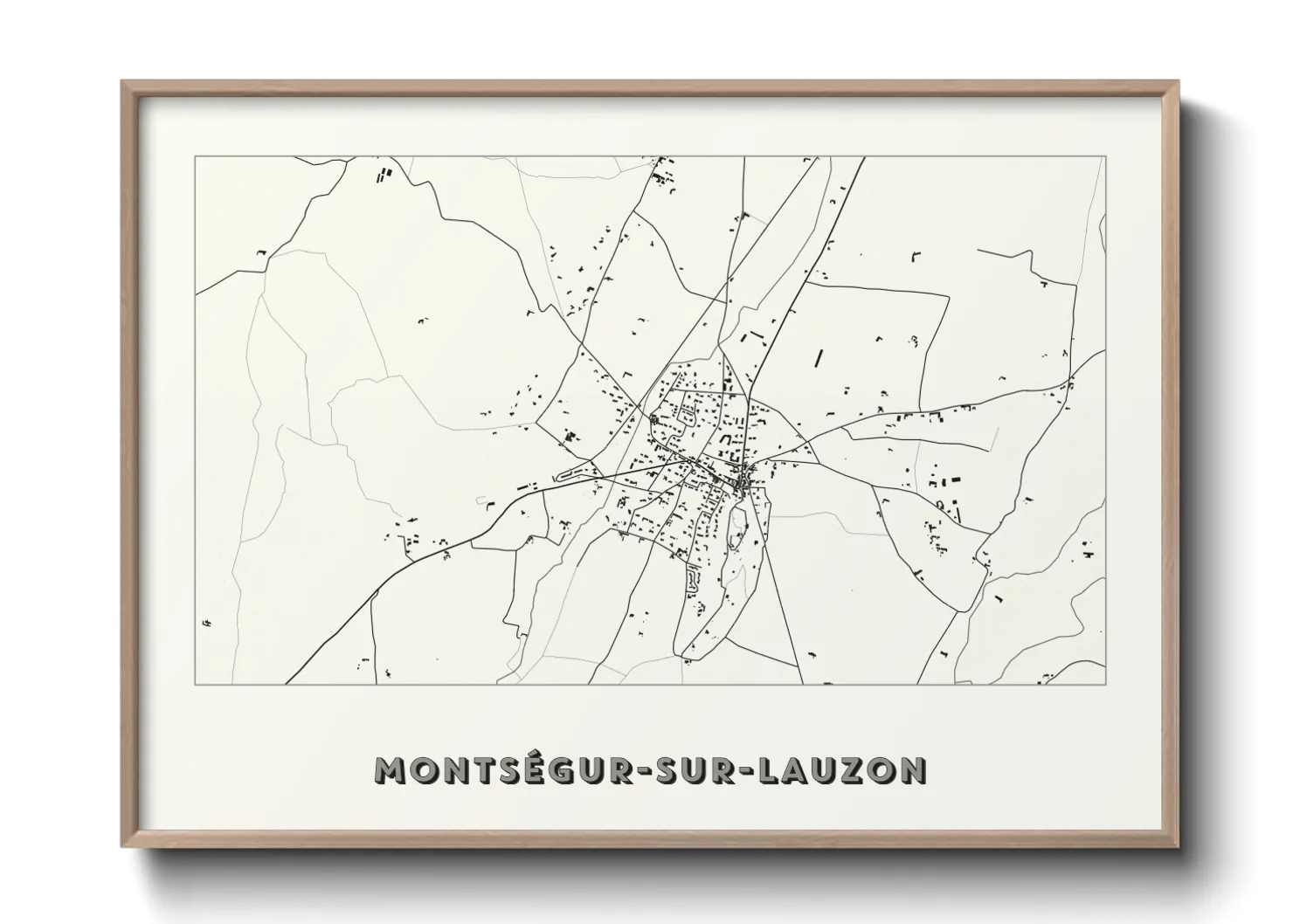 Une affiche de carte sur Montségur-sur-Lauzon