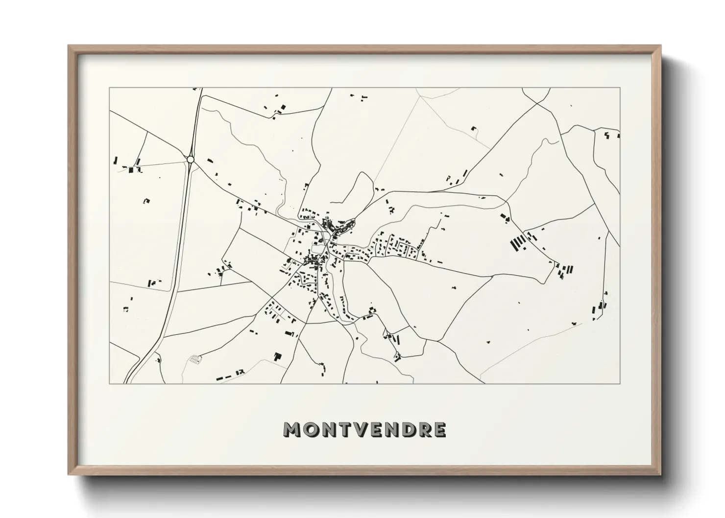 Une affiche de carte sur Montvendre