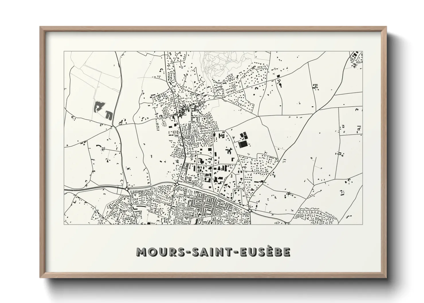 Une affiche de carte sur Mours-Saint-Eusèbe