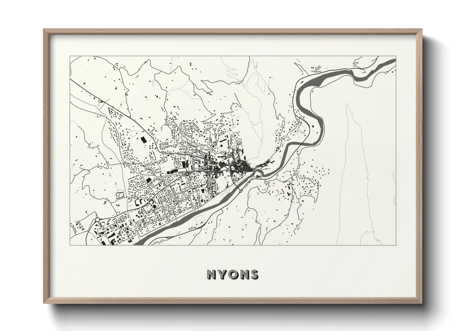 Une affiche de carte sur Nyons