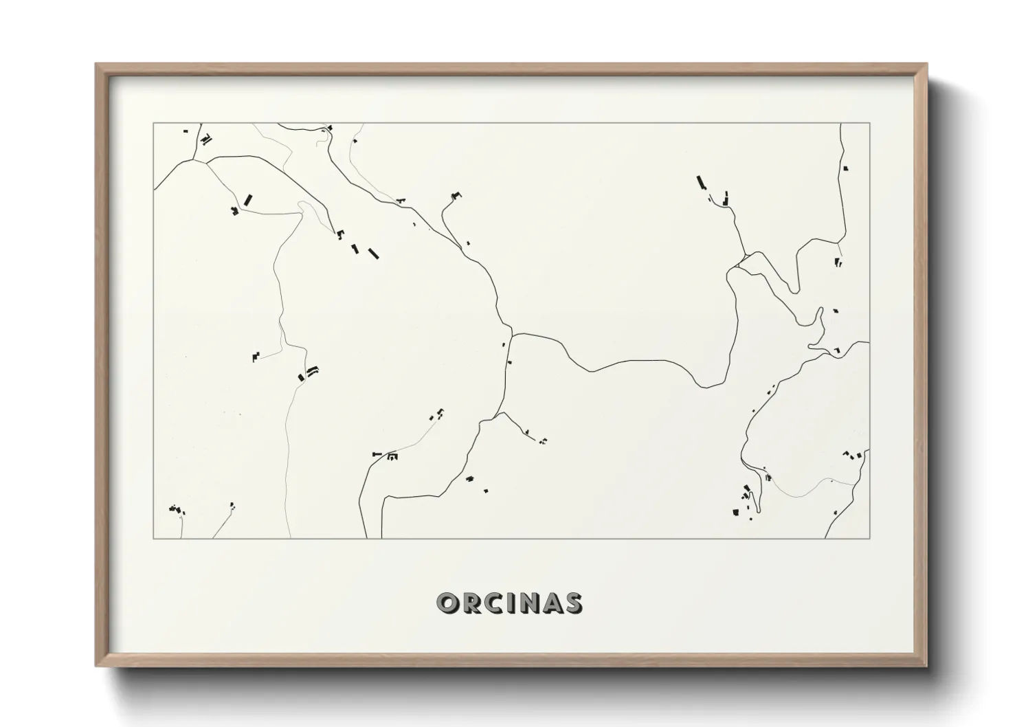 Une affiche de carte sur Orcinas