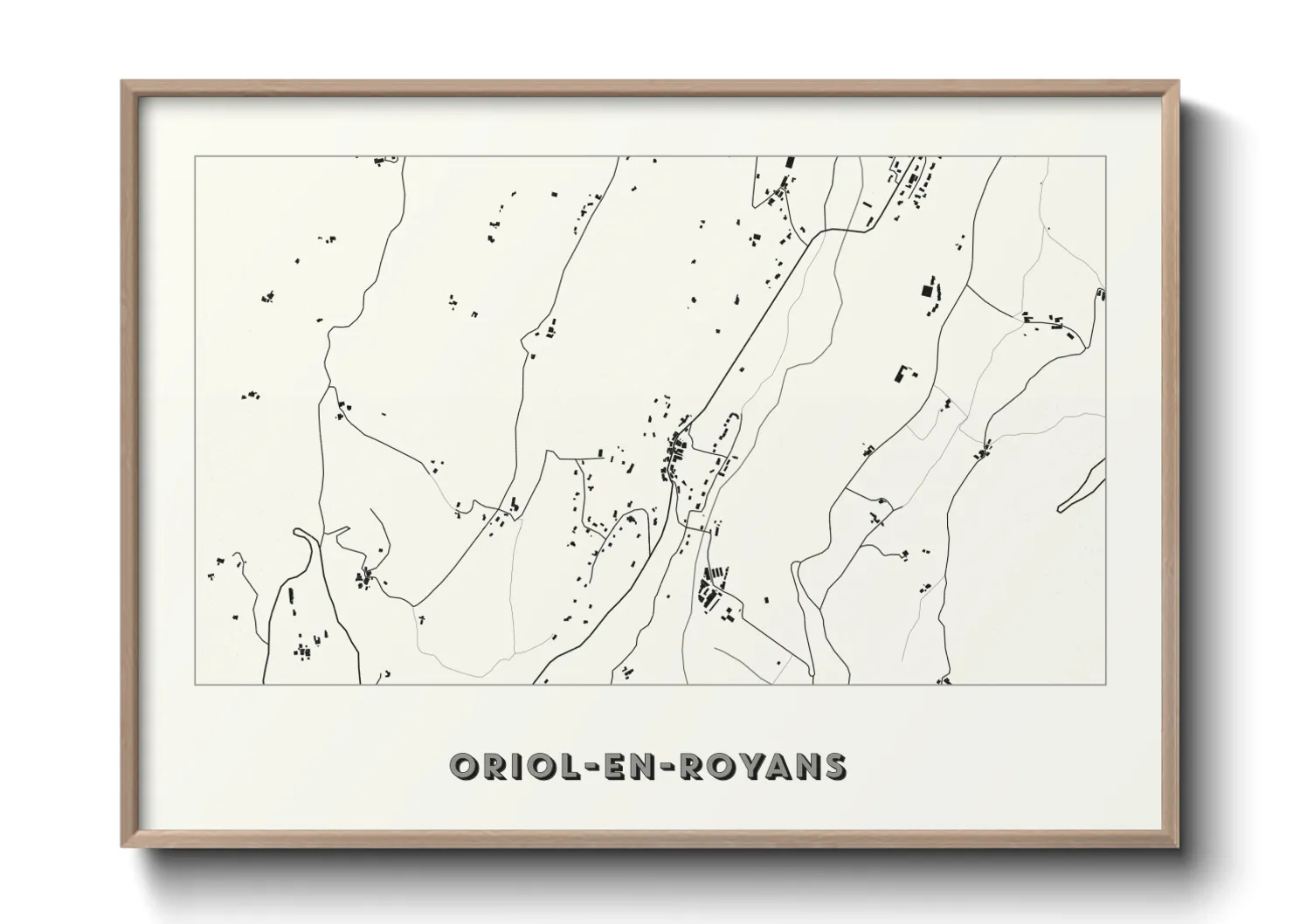 Une affiche de carte sur Oriol-en-Royans