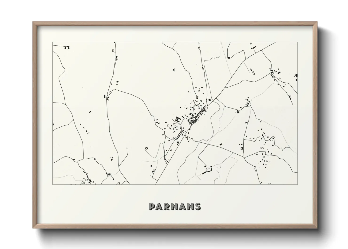Une affiche de carte sur Parnans