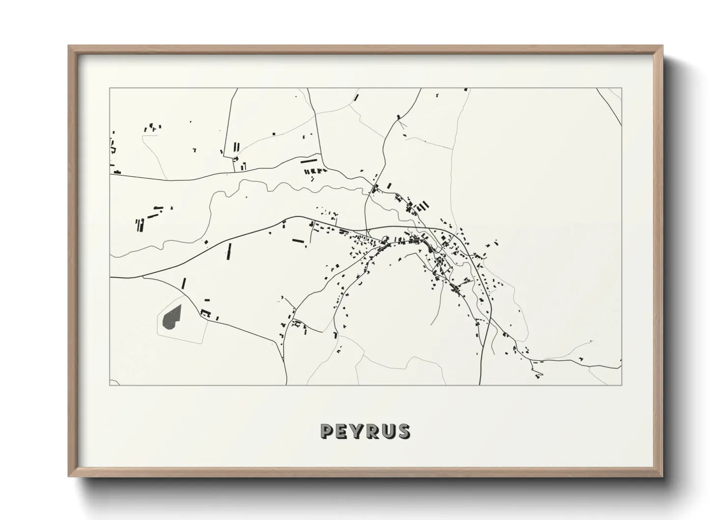 Une affiche de carte sur Peyrus